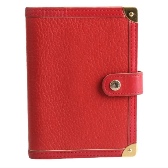 Louis Vuitton Red and Gold Suhali Agenda Day Planner Wallet - Picture 1 of 6
